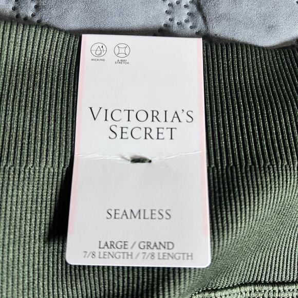 NWT Victoria’s Secret Seamless Leggings Women’s Large Green 7/8 Tight High Rise - Picture 3 of 8